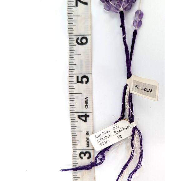 Real Amethyst Beads 9 Strands 14"  Long 6mm Faceted Puffed Flat Round Coin Shape - Picture 3 of 4